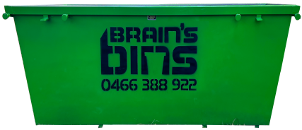brains green skip bin